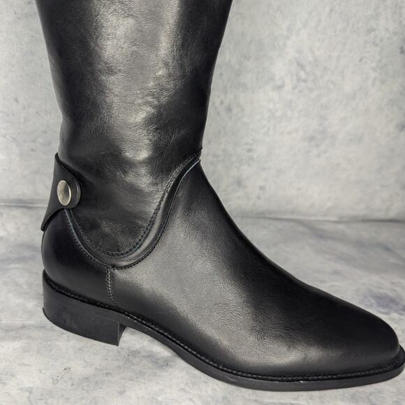 Aquatalia Black Leather Nerina Knee High Tall Riding Boot in Black, Size 6.5 - Picture 11 of 14